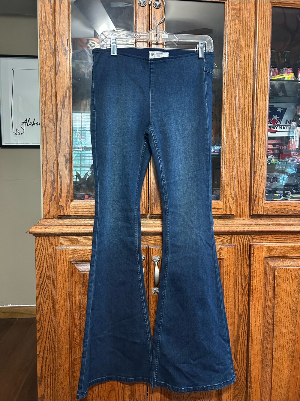 Free People Indigo Flare Jeans - High-Rise Wide Leg Hippy Gypsy Boho